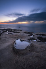 Tide pool sunset near La Jolla, California 