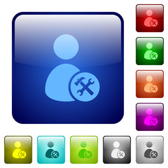 User account tools color square buttons