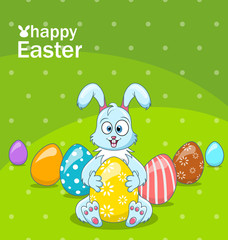 Easter Bunny Egg Hunt, Cartoon Comic Rabbit, Celebration Banner