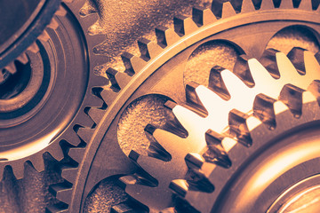 industrial gear wheels, close-up view