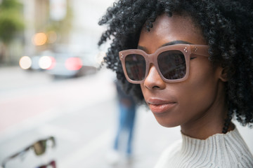 African American Woman with dark sunglasses