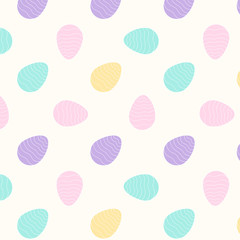 colorfull easter eggs with stripes on a white background repeating pattern