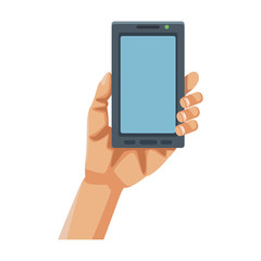 Hand with smartphone vector illustration graphic design