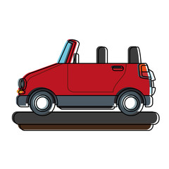 Funny small car cartoon vector illustration graphic design