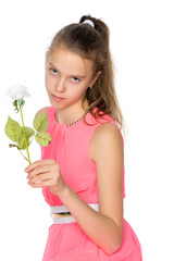 Beautiful girl with a flower.