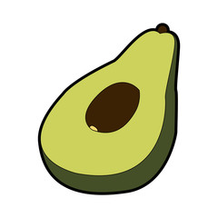 Avocado half cut vector illustration graphic design