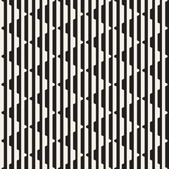 Vector seamless black and white halftone lines pattern. Abstract geometric retro background design.