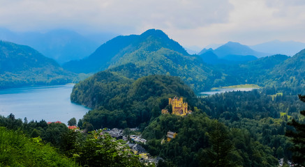 Fussen, Germany - 08/04/2012 - Hohenschwangau Castle Bavarian Alps - Fussen, Germany
