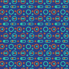Machine gone mad seamless pattern. Creative design for various backgrounds.
