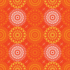 Mechanical flower symmetry seamless pattern. Suitable for screen, print and other media.