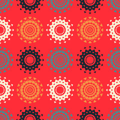 Circle symmetry different seamless pattern. Suitable for screen, print and other media.
