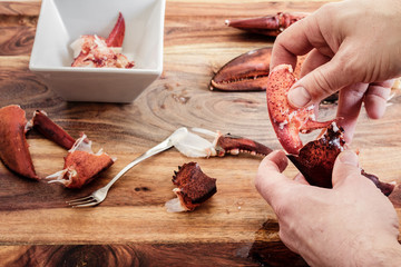 Cracking Lobster Claws For The Meat - 196098544