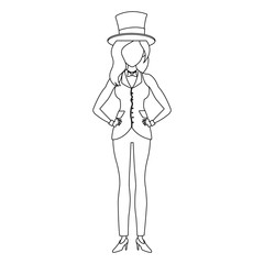 Woman magician costume cartoon vector illustration graphic design