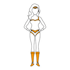 Medieval woman warrior cartoon vector illustration graphic design