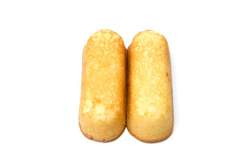 Cream Filled Snack Cake on a White Background