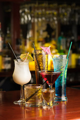 cocktail on bar table