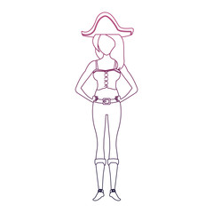 Woman pirate costume vector illustration graphic design