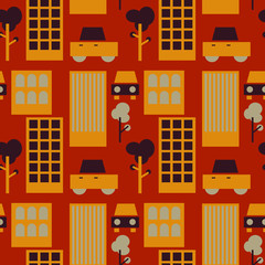 Neghborhood streets seamless pattern. Suitable for screen, print and other media.