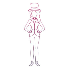 Woman magician costume cartoon vector illustration graphic design