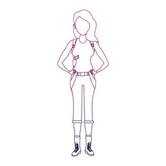 Naklejka na ściany i meble Action woman costume cartoon vector illustration graphic design
