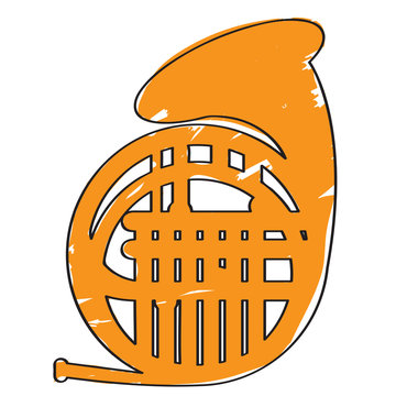 Isolated horn icon. Musical instrument