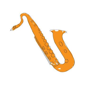 Isolated saxophone icon. Musical instrument