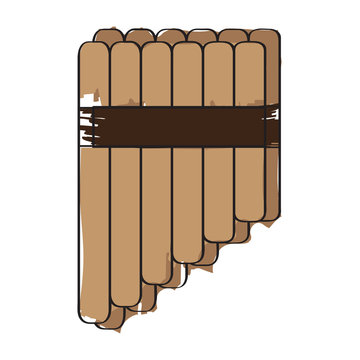 Isolated panflute icon. Musical instrument