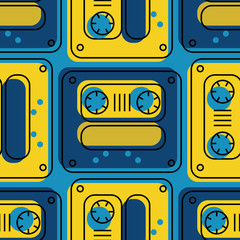 Funky tape seamless pattern. Authentic design for digital and print media.