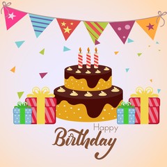 birthday cake with confetti