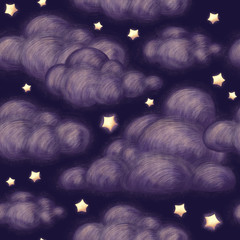 Night sky seamless pattern