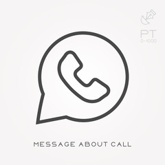 Line icon message about call