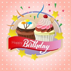 birthday cupcake chocolate label