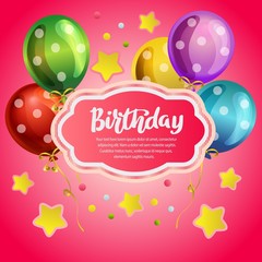 birthday card with neon pink background