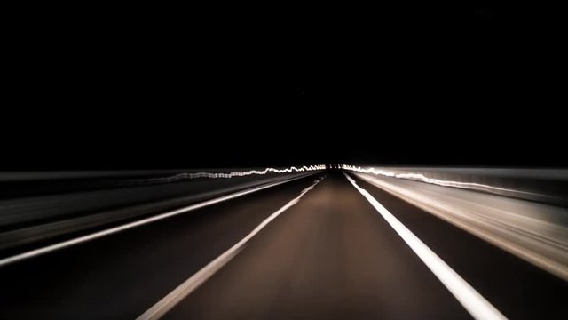 Night highway timelapse