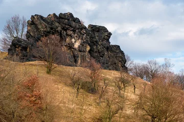 Foto op Canvas Teufelsmauer Gegensteine bei Ballenstedt im Harz Teufelsmauer-Stieg © dk-fotowelt