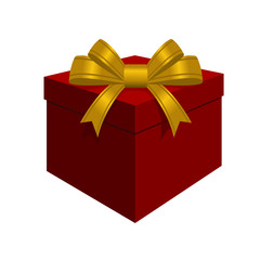 Red Gift Boxes and with golden bow.