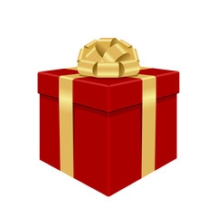 Red Gift Boxes and with golden bow.
