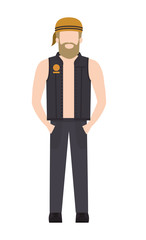 rough motorcyclist avatar character vector illustration design
