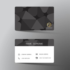 Modern business card template design. With inspiration from the abstract. Contact for company. Two sided black and white on the gray background. Vector illustration.