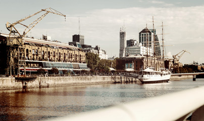 View of port and district Puerto Madero, Buenos Aires