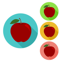apple icon. flat apple icon.