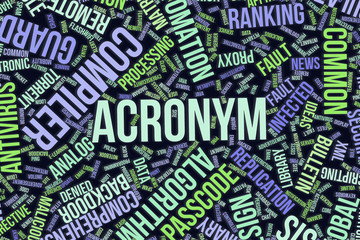 Acronym, conceptual word cloud for business, information technology or IT.