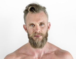 Portrait of white man isolated