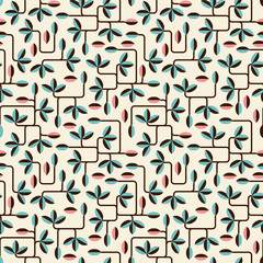 Stylish organic background. Seamless pattern.Vector. スタイリッシュ植物パターン
