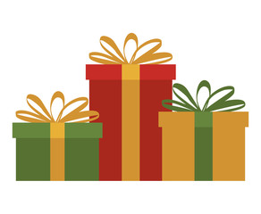 set gifts boxes presents icon vector illustration design
