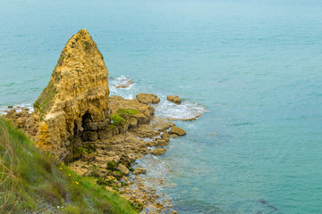 Pointe du Hoc, modern view, seen from the south-east cliff France Normandy