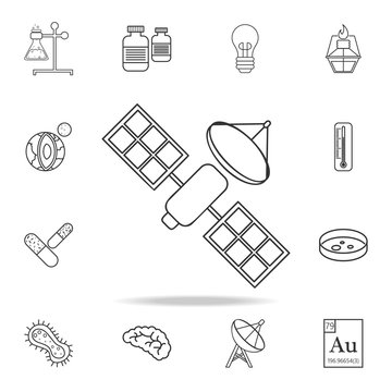 sattelite vector line icon. Detailed set of science and learning outline icons. Premium quality graphic design. One of the collection icons for websites, web design, mobile app