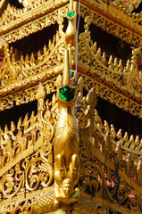 Strange detail of Wat Phra Kaew Don Tao, Lampang, Northern Thailand.