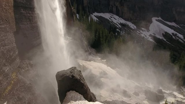 Base of Gigantic Waterfall in Telluride Colorado