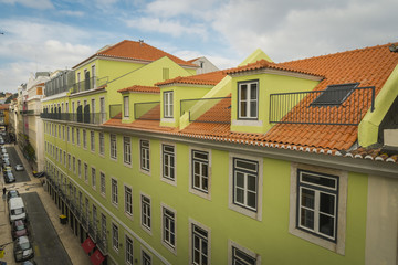 LISBON / PORTUGAL - FEBRUARY 17 2018: VIEW FROM BALCONY AT OLD CITY OF LISBON